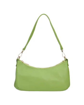 Geanta baguette de piele, Verde