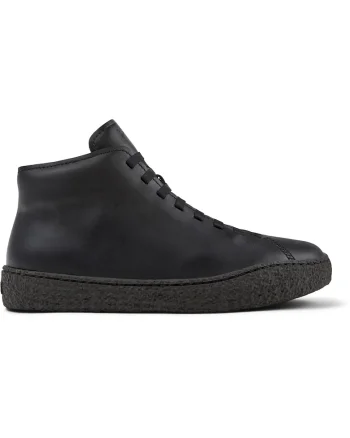 Ghete de piele cu sireturi si fermoar Peu Terreno, Negru