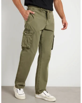 Pantaloni cargo cu snur, Kaki