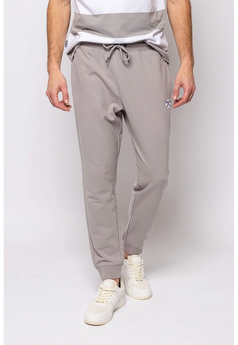 Pantaloni cu talie medie si snur Zector, Maro taupe deschis