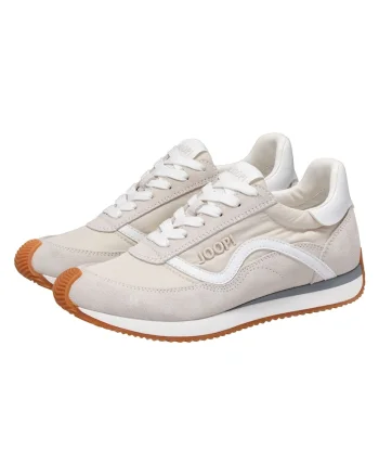 Pantofi sport de piele intoarsa cu garnituri textile 26673, Alb