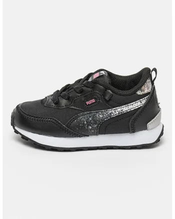 Pantofi sport cu particule stralucitoare Rider FV, Negru/Argintiu