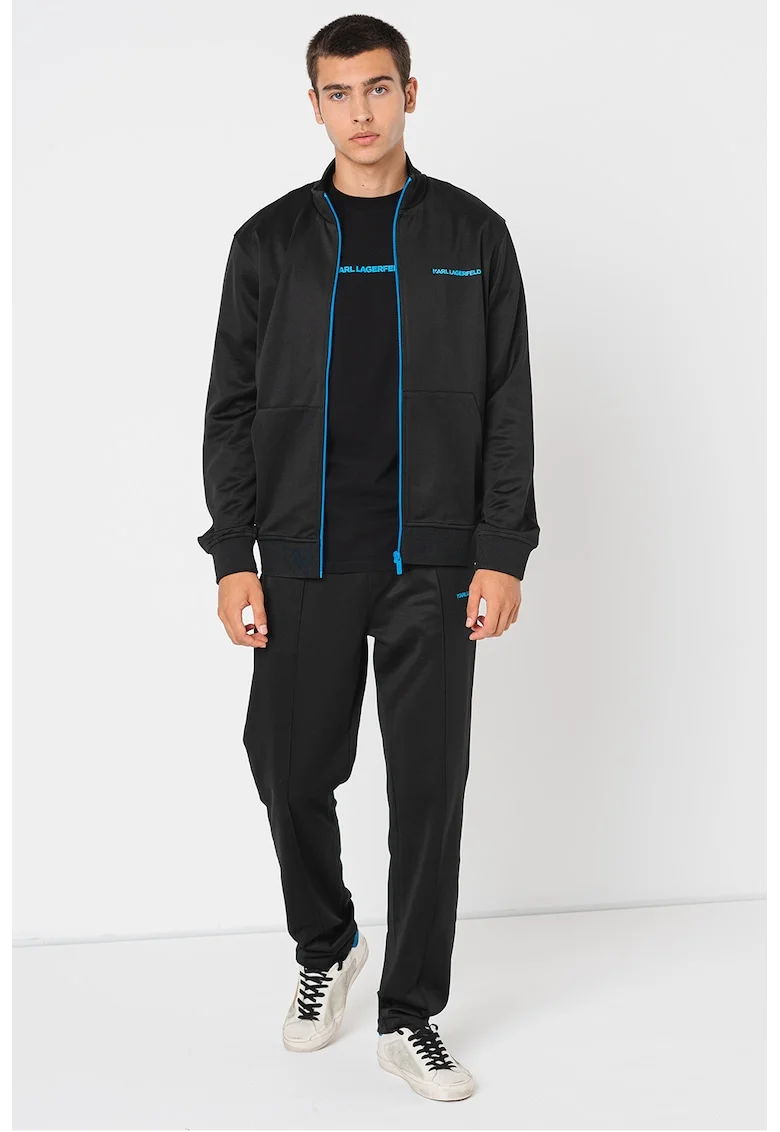 Bluza de trening cu buzunare oblice, Negru
