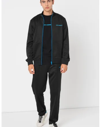 Bluza de trening cu buzunare oblice, Negru