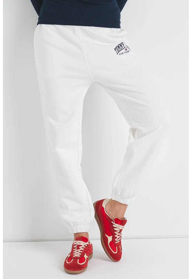 Pantaloni de trening cu talie inalta, Alb
