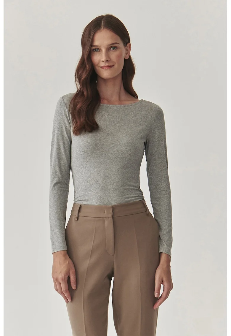 Bluza cu drapaje Zula, Gri melange