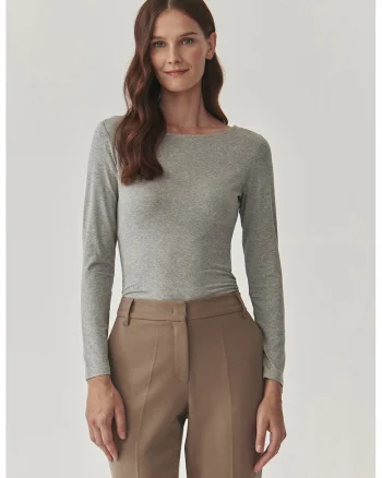 Bluza cu drapaje Zula, Gri melange