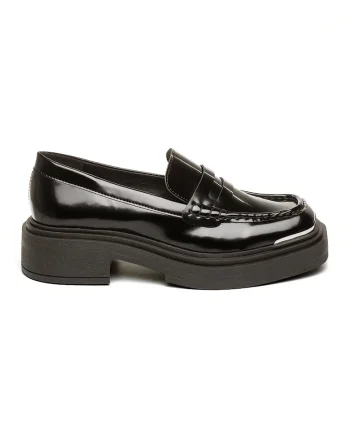 Pantofi loafer de piele lacuita, Negru