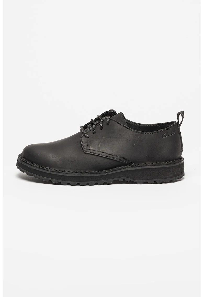 Pantofi de piele cu logo discret, Negru