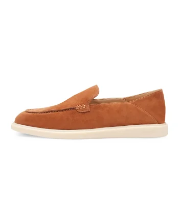 Pantofi loafer uni de piele intoarsa, Portocaliu persan