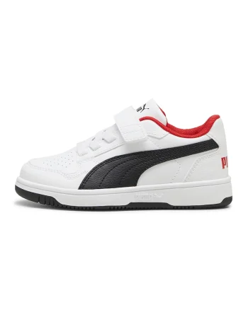 Pantofi sport din piele ecologica cu inchidere velcro Reb-L AC+ PS, Rosu/Alb/Negru