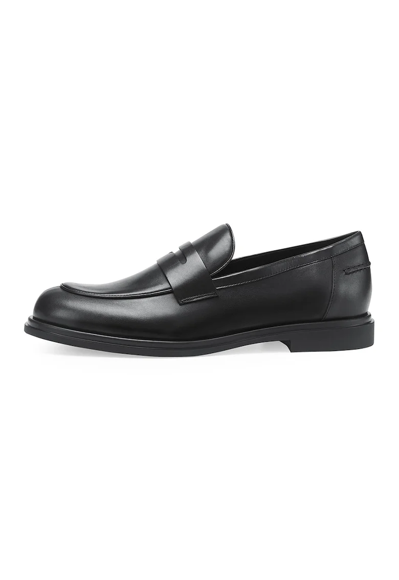 Pantofi loafer uni de piele, Negru