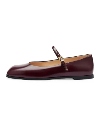 Balerini Mary Jane de piele, Violet
