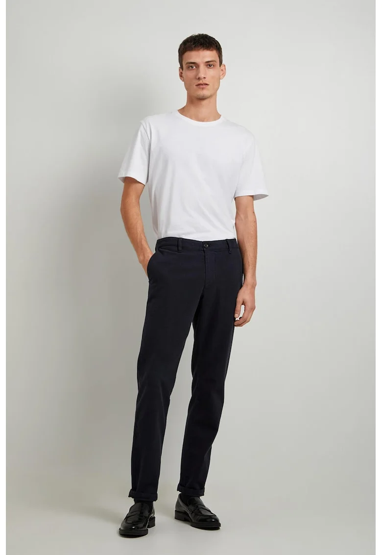 Pantaloni drepti cu talie medie, Negru