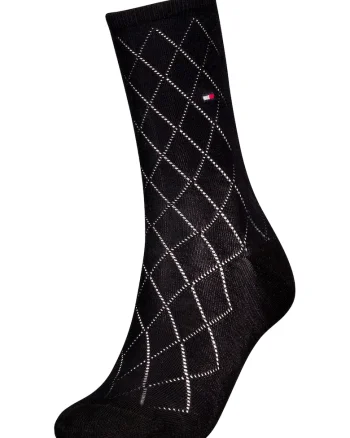Sosete lungi cu model, Negru