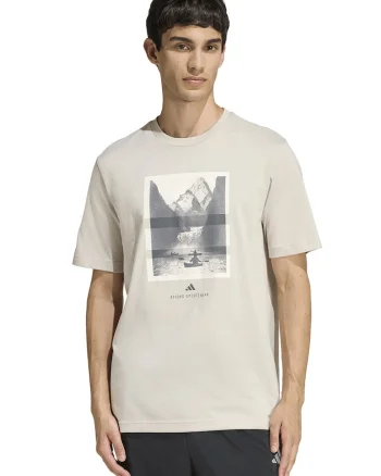Tricou regular fit cu imprimeu grafic, Alb/Alb fildes/Gri inchis