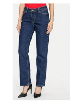 Blugi din denim regular fit cu talie medie cu buzunare