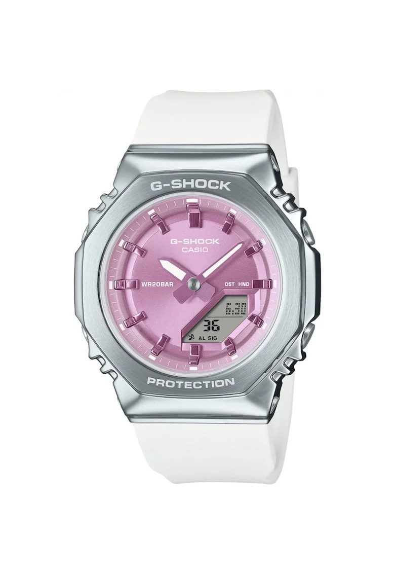Ceas sport  GM-S2110-7A6ER, roz, 40mm, curea cauciuc alb, rezistent la apa 20 ATM