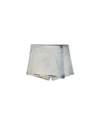 Fusta-pantaloni cu aspect uzat