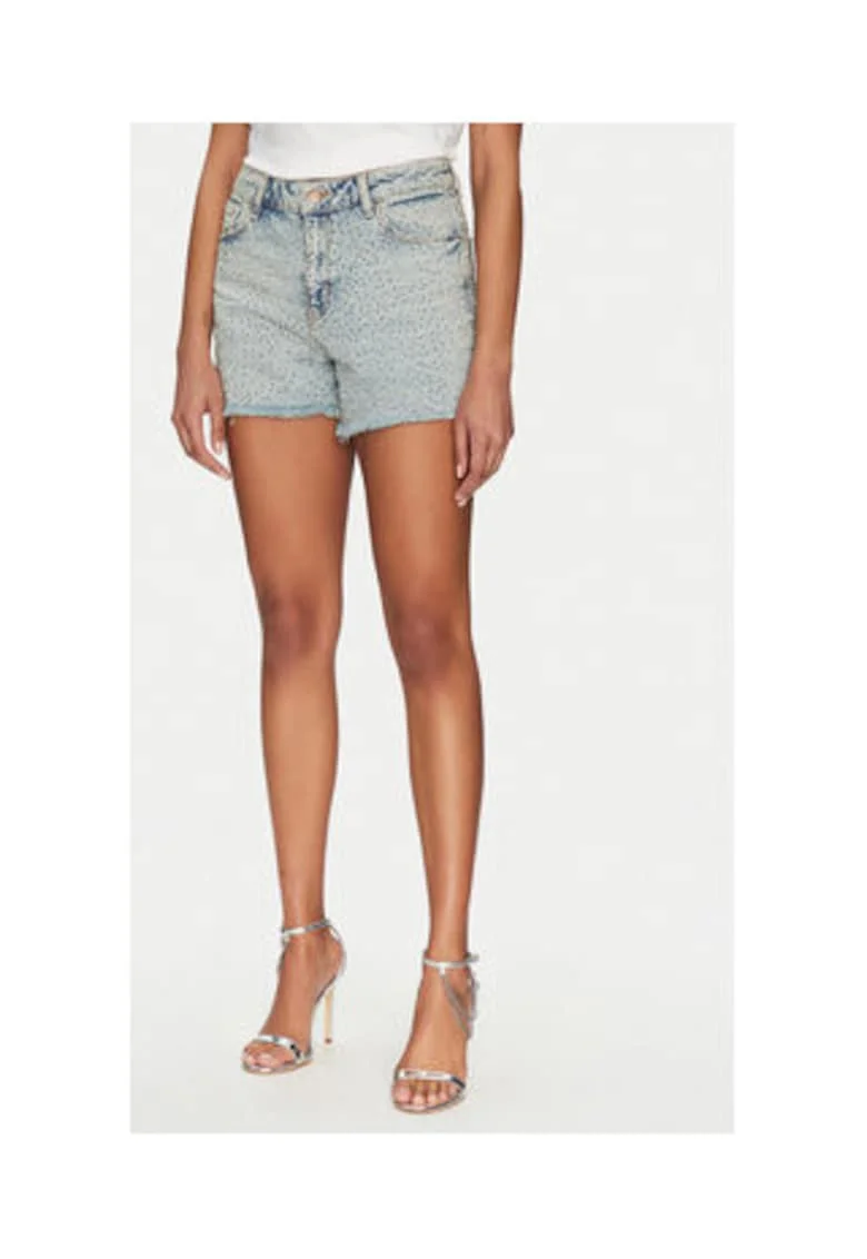 Pantaloni scurti din bumbac organic cu talie inalta