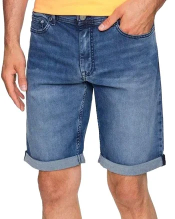 Blugi scurti barbati,  Bumbac/Elastan, Albastru