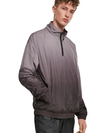 Bluza de trening cu decolteu cu fermoar scurt, Negru/Gri