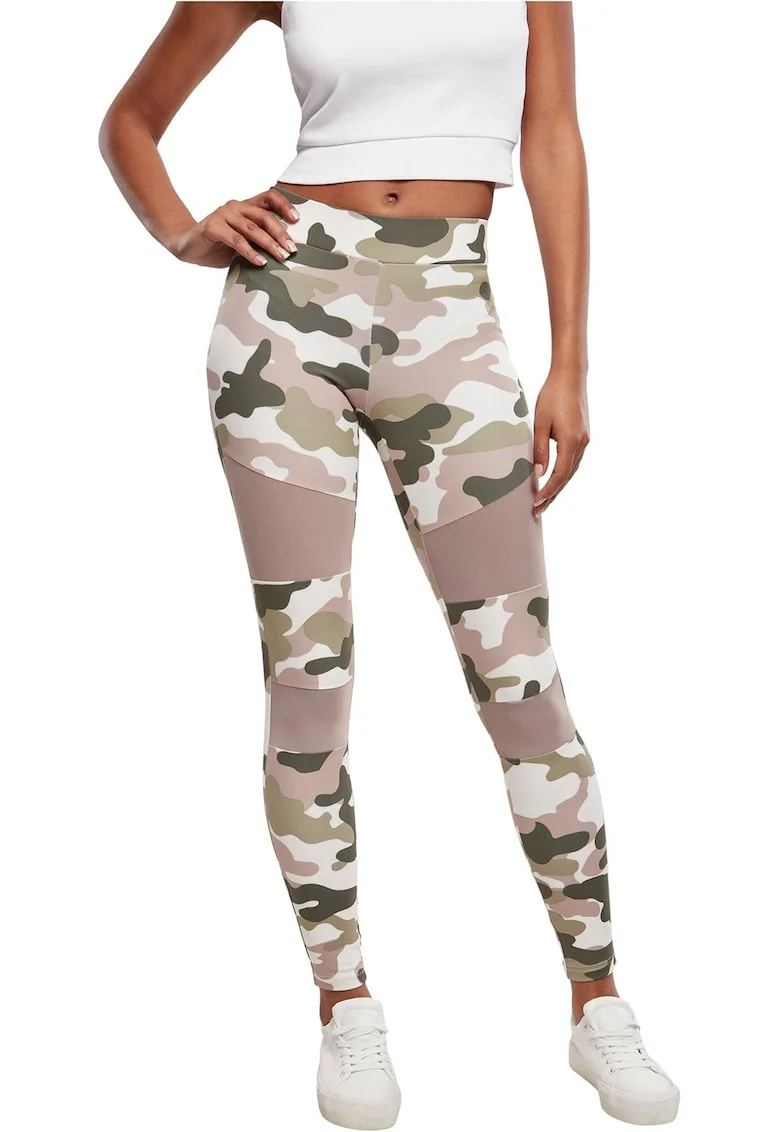Colanti cu model camuflaj, Alb/Maro taupe deschis/Verde feriga