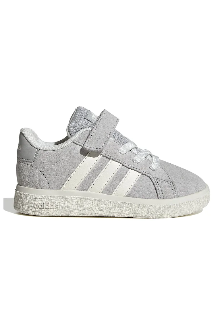 Pantofi sport Grand Court cu velcro, Gri/Alb murdar