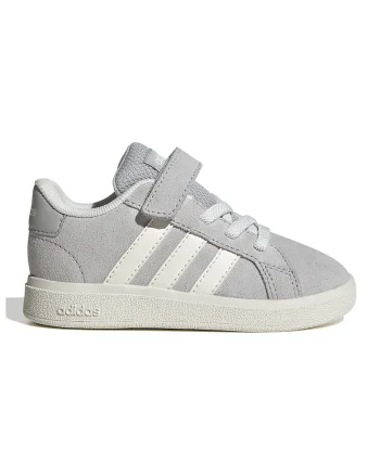 Pantofi sport Grand Court cu velcro, Gri/Alb murdar