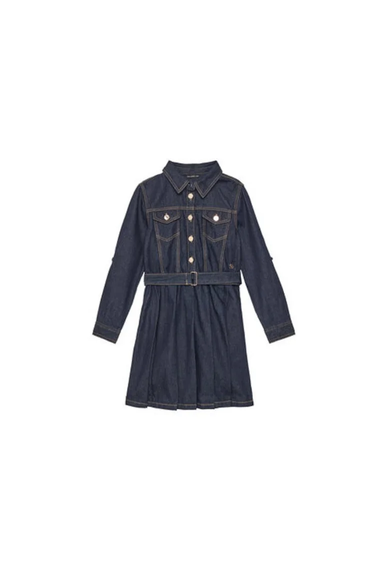 Rochie din denim cu o curea in talie
