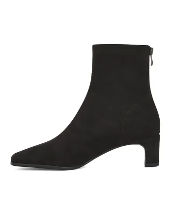 Botine din piele intoarsa sintetica, Maro