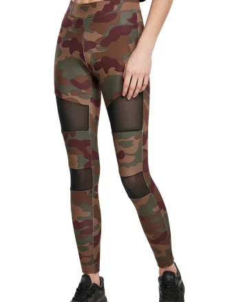 Colanti cu model camuflaj, Rosu inchis/Verde feriga