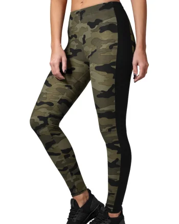 Colanti cu model camuflaj, Negru/Verde feriga