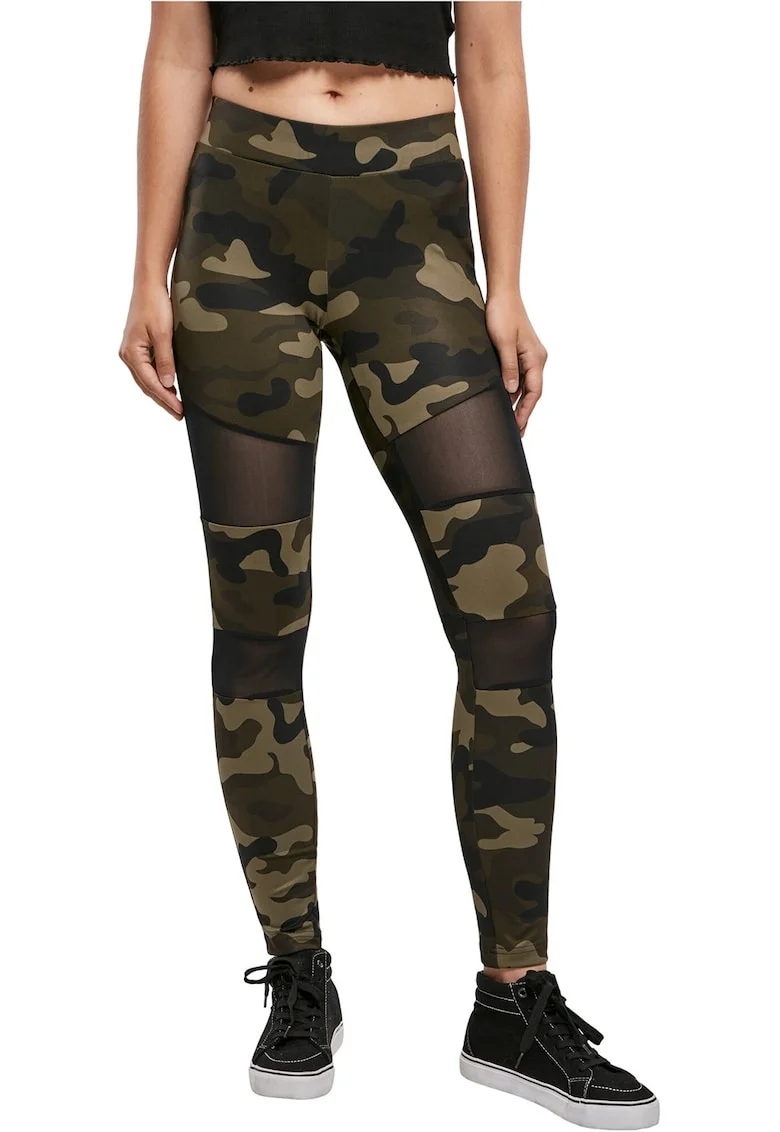Colanti cu model camuflaj, Negru/Maro