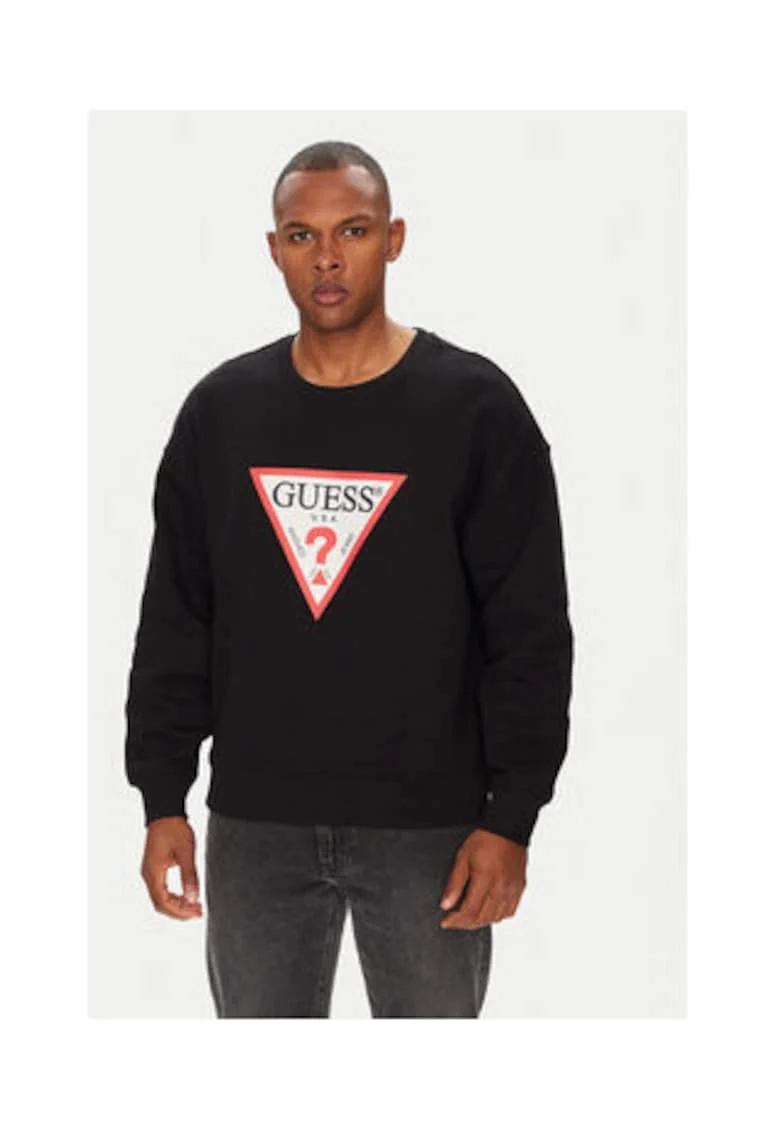 Bluza din amestec de bumbac cu logo si terminatie elastica