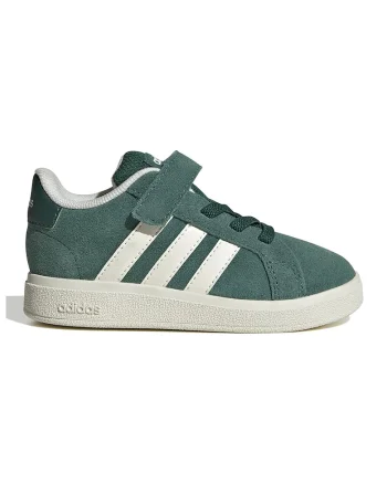Pantofi sport Grand Court cu velcro, Verde englez/Alb murdar