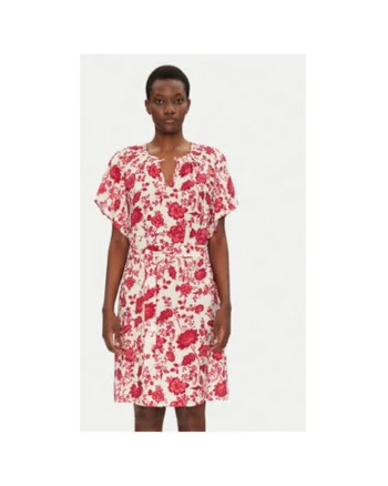 Rochie scurta cu model floral, Roz