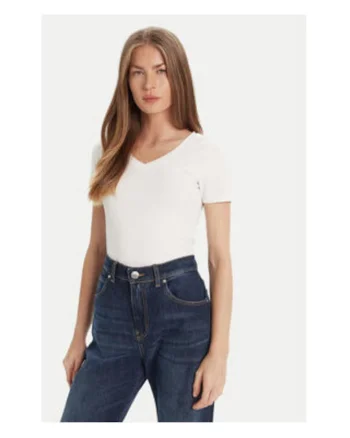 Tricou cu model uni si decolteu in V