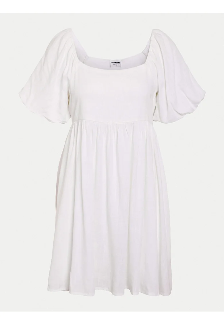 Rochie scurta cu maneci bufante, Alb