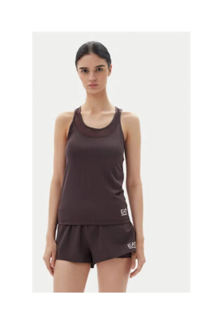 Tricou dama, Emporio Armani  85% poliester, maro, elastan,