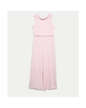 Rochie fete,  10 bujori stralucitori, roz, 100% poliester