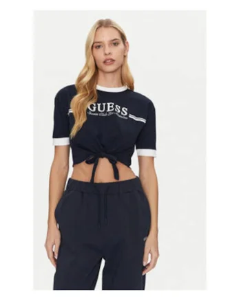 Tricou din bumbac crop cu logo