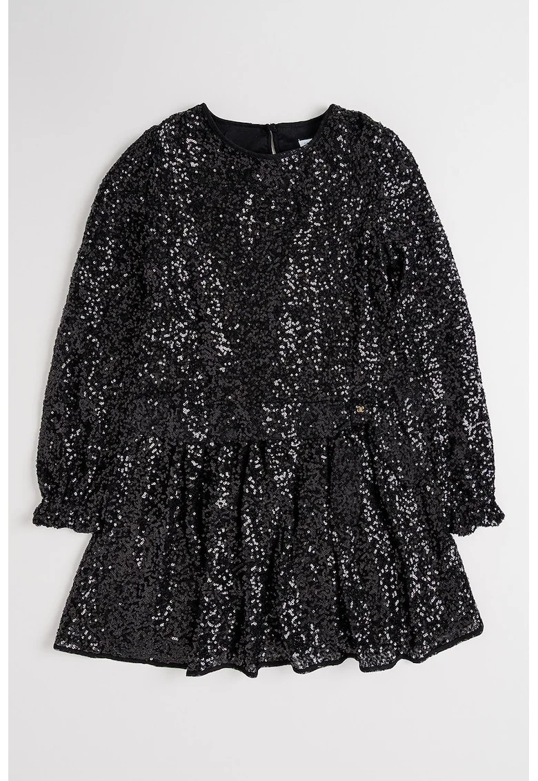 Rochie cu aplicatii cu paiete, Negru