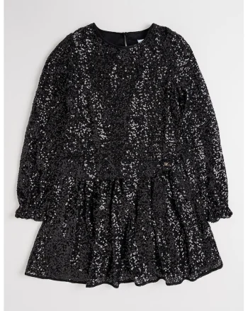 Rochie cu aplicatii cu paiete, Negru