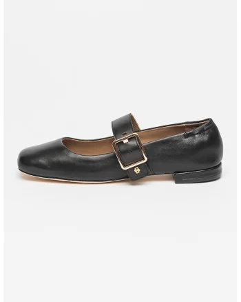 Balerini Mary Jane de piele Luara, Negru