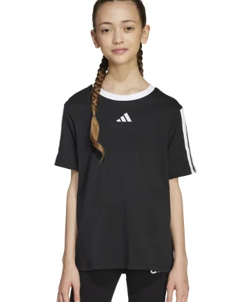 Tricou cu decolteu la baza gatului si garnituri contrastante, Alb/Negru