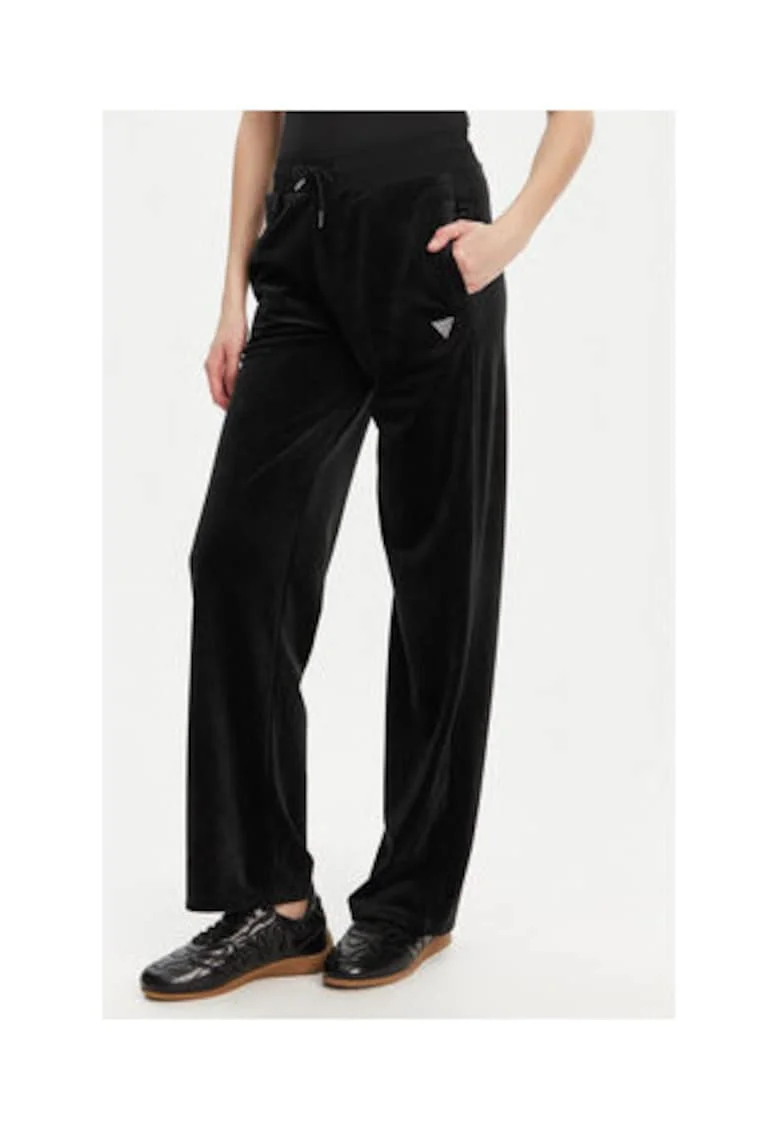 Pantaloni uni cu banda si snur in talie
