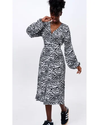Rochie cu imprimeu tip zebra Lena