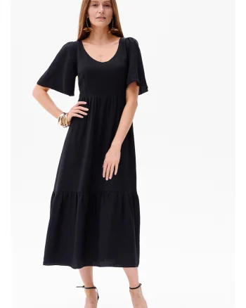 Rochie midi evazata cu decolteu in V Doris