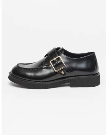 Pantofi loafer din piele cu barete cu catarama Eleri, Negru